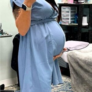 Light Blue Maternity Dress